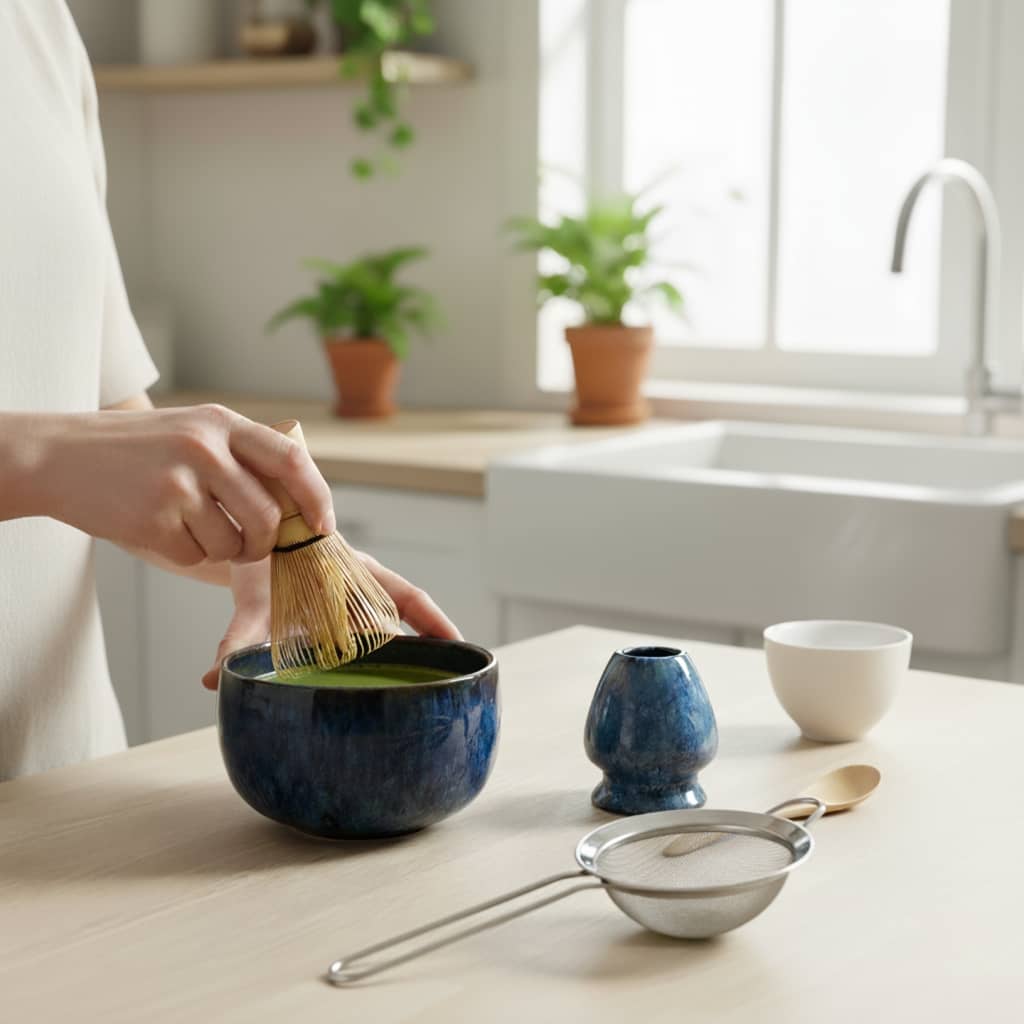Kit complet de préparation matcha – fouet chasen, bol chawan et accessoires japonais - Domaine du Thé