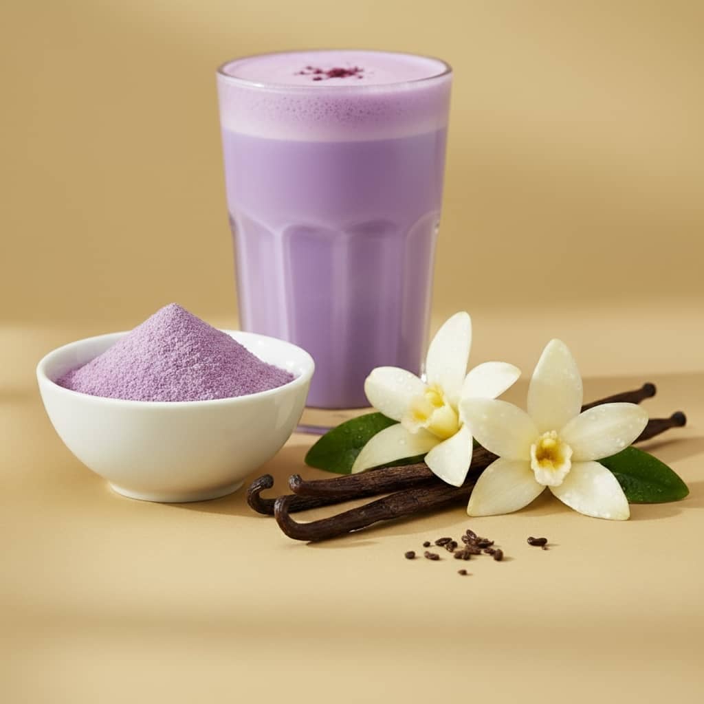 Ube latte à la vanille et poudre d'ube vanille, super‑aliment pour boisson healthy - Domaine du Thé