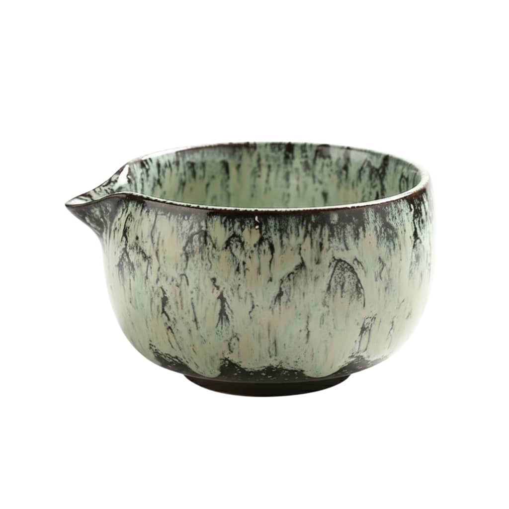 Chawan matcha vert clair – bol artisanal pour préparation de matcha et ubé