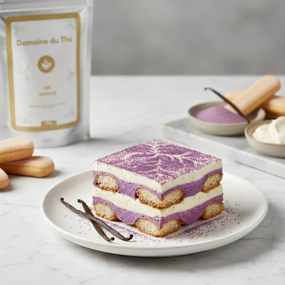 Gâteau moelleux à l'ube et vanille, dessert violet Instagrammable pour gourmets - Domaine du Thé
