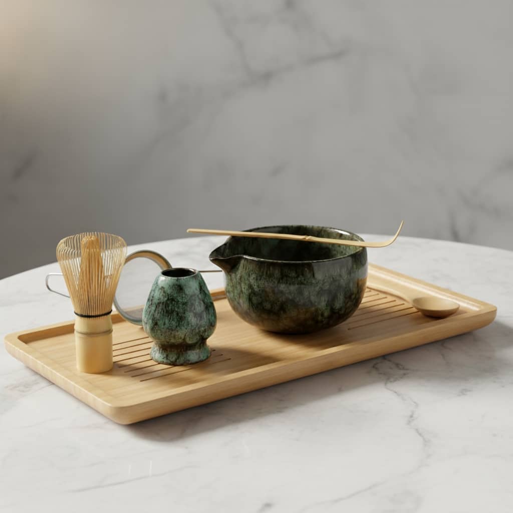 Coffret accessoire préparation matcha – kit japonais avec fouet, bol et tamis - Domaine du Thé