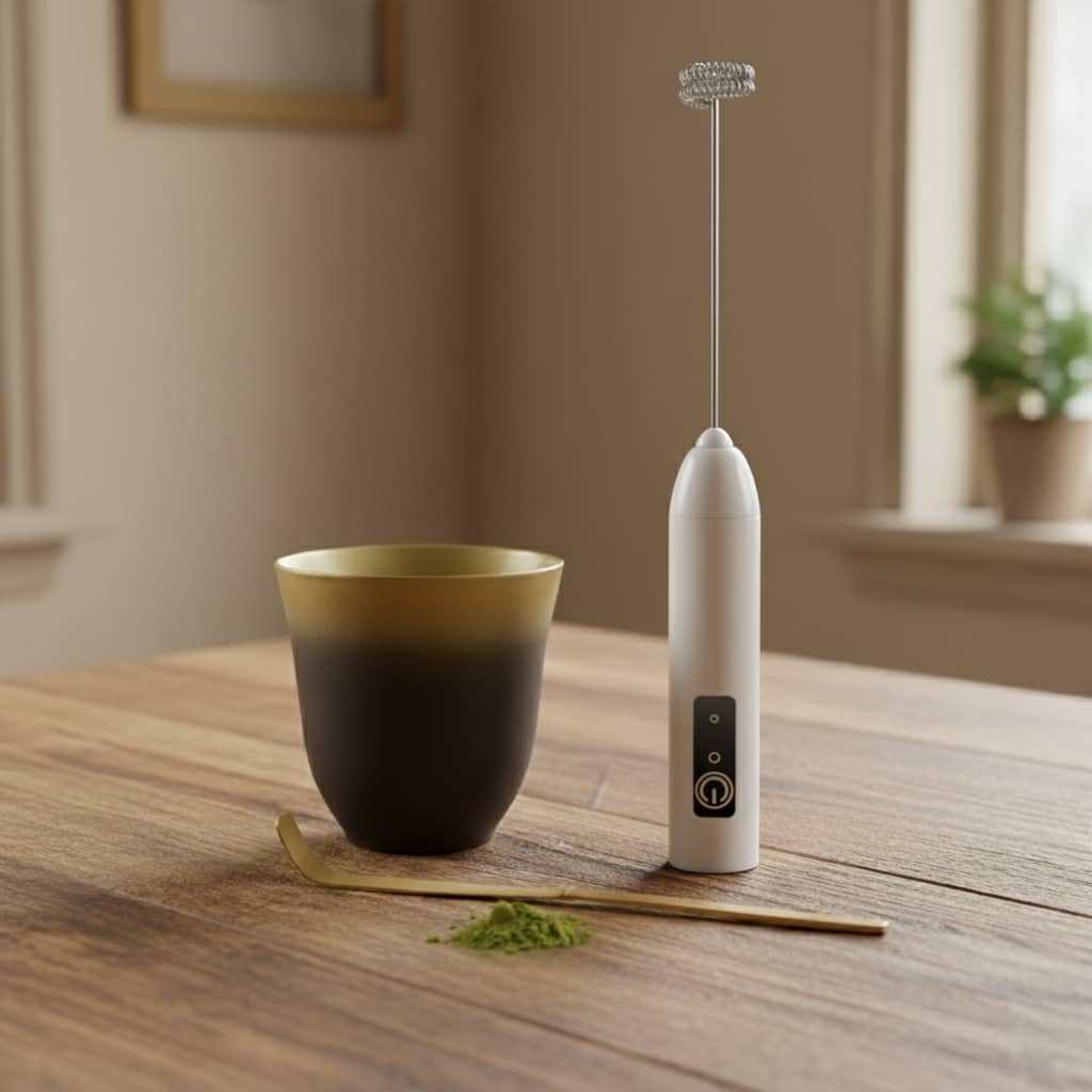 Mousseur électrique portable pour matcha latte et boissons à l’ube - Domaine du Thé