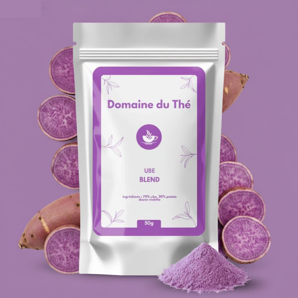 Poudre ube blend violette 50 g, mélange intense pour latte violet - Domaine du Thé