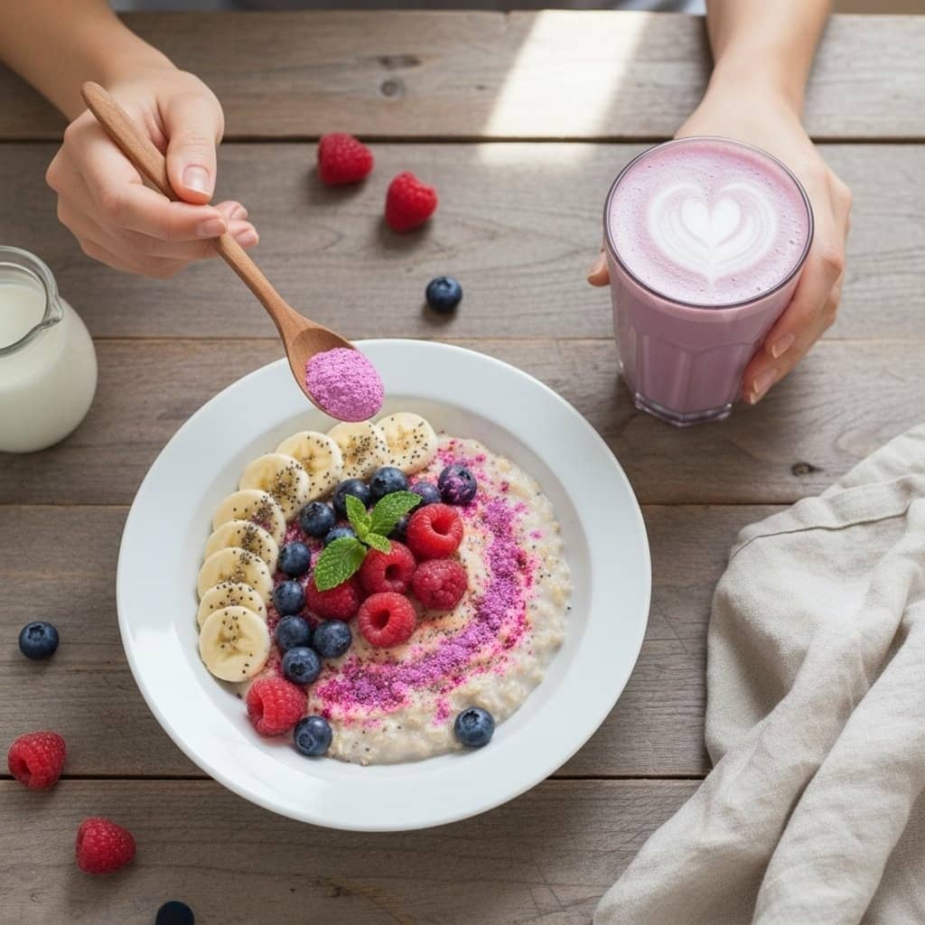 Poudre d'ube pour petit déjeuner violet : smoothies et bowls - Domaine du Thé