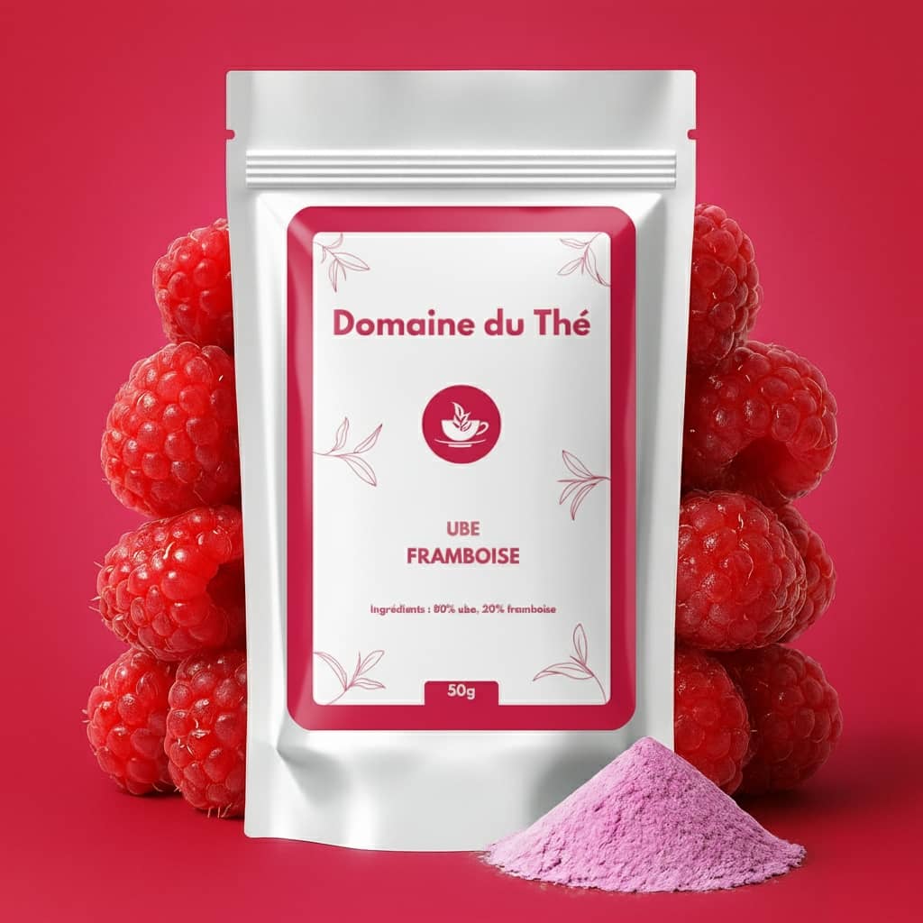 Poudre d'ube à la framboise 50 g, super‑aliment violet pour boissons et recettes - Domaine du Thé