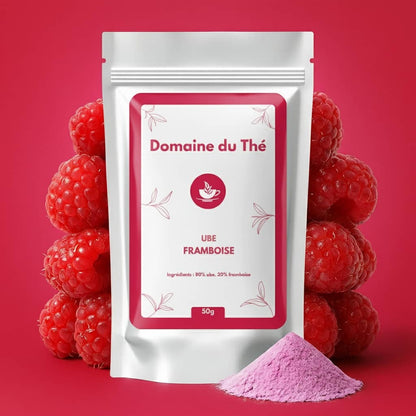 Poudre d'ube à la framboise 50 g, super‑aliment violet pour boissons et recettes - Domaine du Thé