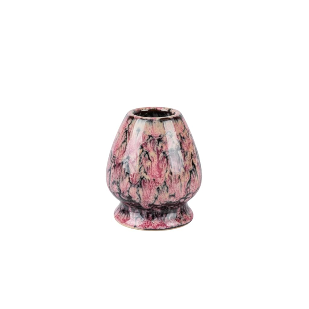 Support fouet matcha rose élégant – accessoire japonais pour chasen en bambou