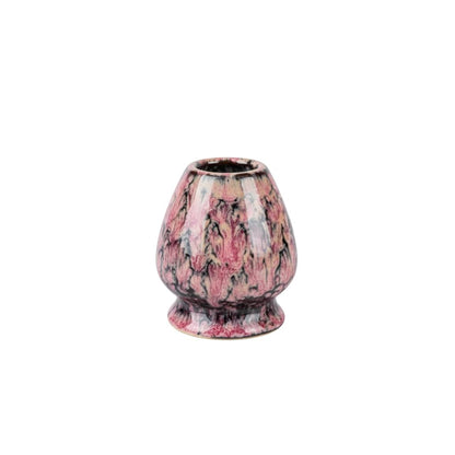 Support fouet matcha rose élégant – accessoire japonais pour chasen en bambou