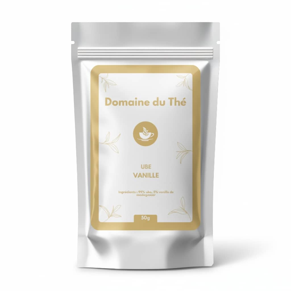 Poudre d'ube vanille 50 g, racine violette parfumée à la vanille pour lattes et desserts gourmands - Domaine du Thé