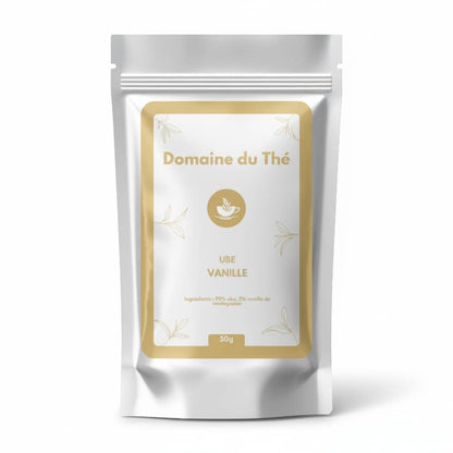Poudre d'ube vanille 50 g, racine violette parfumée à la vanille pour lattes et desserts gourmands - Domaine du Thé